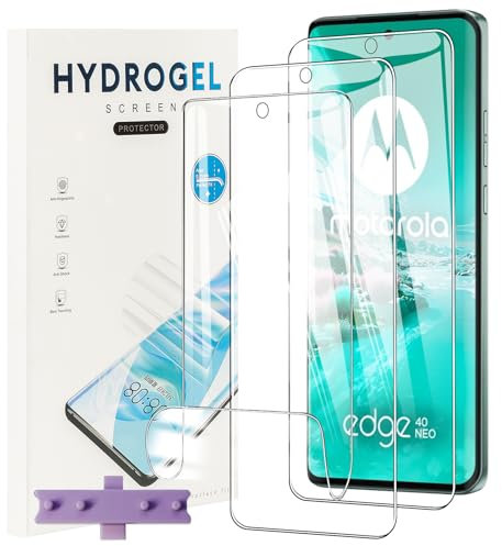 CONAPIKA 3 Piezas Protector de Pantalla para Motorola Edge 40/Edge 40 Neo, Anti-Scratch, Sin Burbujas, Alta sensibilidad Película de Hidrogel Flexible, 3D Soft HD TPU Protector Pantalla