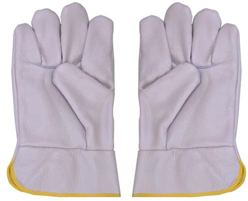 Neamou Hitzebeständige Handschuhe für die Arbeit, wasserdichte Hüttenarbeiterhandschuhe, Leder-Kaminhandschuhe, atmungsaktive Sicherheits-Arbeitshandschuhe für Gartenarbeit, Schweißen