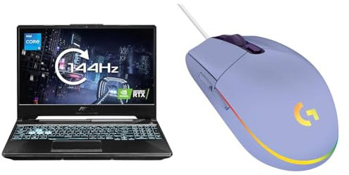 ASUS TUF F15 FX506HC 15.6 144Hz Full HD Gaming Laptop & Logitech G203 LIGHTSYNC Gaming Mouse with Customizable RGB Lighting, 6 Programmable Buttons