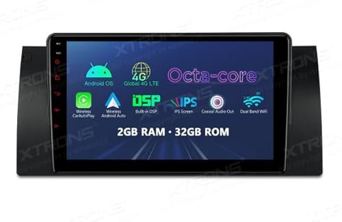 Radio GPS Android 13 para BMW X5 E53 Wi-Fi 4G CARPLAY AUTO USB XTRONS IEP9253B