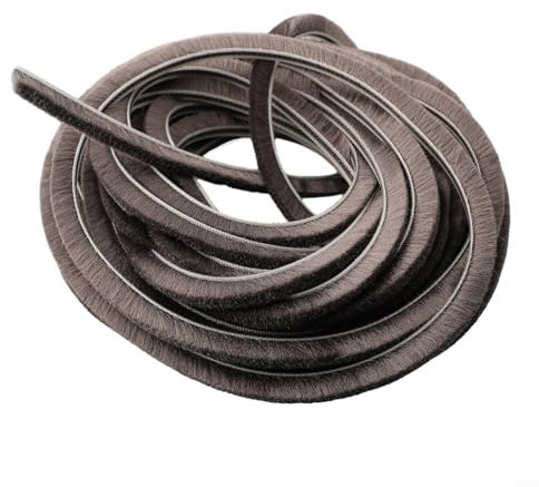Burlete deslizante, tira de sellado de pelo de cepillo, 5 mm x 8 mm, adecuado para armarios y puertas de seguridad