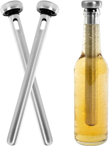CoverKingz Bierkühler Sticks mit Außgießer - 2 Stück - Edelstahl Bierkühlstab Bierflaschen Kühlstab Kühlsticks