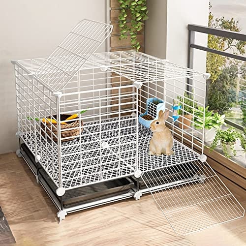 Meerschweinchenkäfig – Kleintier-Laufstall, Kaninchenkäfig für den Innenbereich, Meerschweinchen, Hamsterhaus, kleines Haustier im Freien für Frettchen, Chinchilla, Igel, mit herausnehmbaren ausziehba