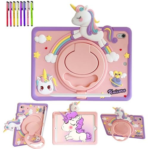 A-BEAUTY Custodia Bambini Compatibile con iPad 9,7 Pollici (6a/5a Generazione, 2018/2017) / iPad Air1 9.7 con Portapenne, Supporto Girevole a 360°