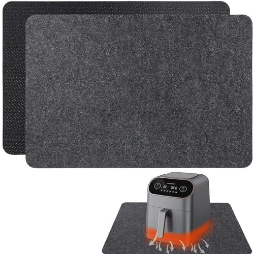 2 Piezas Alfombrilla Ignífuga, Alfombrilla de Protección Contra el Calor, Placa de Protección Contra el Calor, Alfombrilla Resistente al Calor para Cafeteras, Microondas, Tostadoras, Freidoras de Aire