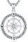 Friggem Kompass Halskette 925 Sterling Silber Herren Kette Kompass Anhänger Zum Vatertag Abschluss Geschenk Schmuck für Herren Damen (Kompass Kette-B)