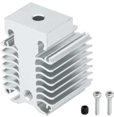 3D Printer xirbbo Heat Dissipation Block, Ender 3 V3 Silver Aluminum 3D Printer Heatsink Radiator, Hotend Replacement Parts 3D Printing Heatsink Accessory, for Ender 3 V3 KE and Ender 3 V3 SE