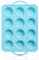 Foepoge Muffin Backform Silikon mit Metallrahmen für 12 Muffins, Antihaft Muffinform Silikon 12er,BPA-Freie Muffinblech Silikon Muffinformen, Muffinbackformen für Cupcakes,Pudding,Brownies,Mintgrün
