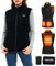 ANAYSN Gilet Riscaldato donna in pile, maglia riscaldata elettrica, Dotato di batteria da 7.4V 16000mAh, Nero, XS