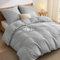 BEDSURE Bettwäsche 155x220 3teilig Silbergrau - 1 Bettbezug 155x220 cm + 2 Kissenbezüge 80X80 cm, ÖKO-TEX Bettwäsche-Sets Grau Polyester Mikrofaser mit Reißverschluss