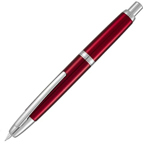 Jinhao 10 Capless Fountain Pen with Box,Burgundy Retractable Extra Fine Nib Ink Pen with Converter Writing Set (Silver Clip)