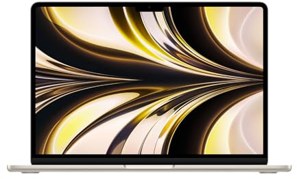 2022 Apple MacBook Air M2 Chip (13-Pouces, 8Go RAM, 512Go SSD Stockage) (AZERTY French) Lumière stellaire (Reconditionné)