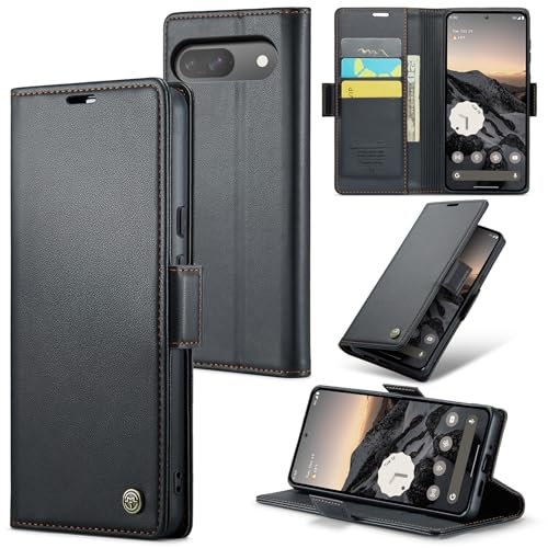 Rerzoiro Cover per Google Pixel 9/9 Pro Custodia Portafoglio [Blocco RFID] Premium Pelle PU Wallet Case Flip Libro con Porta Carte Slot Supporto Flip Case per Google Pixel 9/9 Pro, Nero