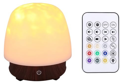 AOZBZ Luz nocturna LED con despertador, altavoz Bluetooth, sensor táctil, lámpara de noche con mando a distancia, altavoz inalámbrico, luz de ambiente, dormitorio, lámpara de mesa, regalo