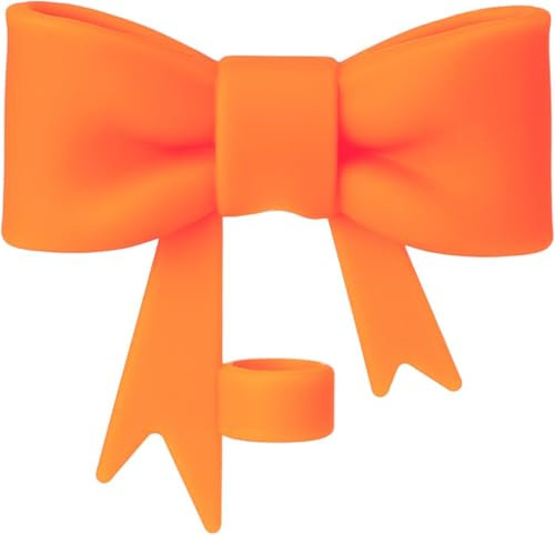 Orange Bow Straw Cover for Stanley 40&30 Oz Cup, 10mm Cute Silicone Straw Covers Cap for Stanley Cup Accessories, Straw Topper for Tumblers, Straw Cap Stopper for Reusable Straws Tip Lids