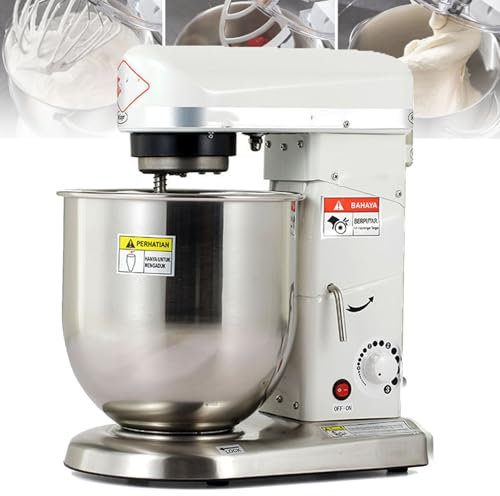 CraftNestUK Kitchen Baking Stand Mixer,3 Speed Kitchen Mixer with Stainless Steel Mixing Bowl,Whisk,Dough Beater,10L Commercial Food Stand Mixer Dough Blender for Bakery Pizzeria Restaurant