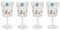 YöL Set of 4 Wine Goblets Daisy Print Plastic Summer Picnic Outdoor Dining BBQ Juice Water Lightweight Cups Glasses