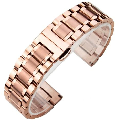 Uhrenarmband aus Metall und Edelstahl, 12 mm, 13 mm, 14 mm, 15 mm, 16 mm, 17 mm, 18 mm, 19 mm, 20 mm, 21 mm, 22 mm, 24 mm, Uhrenarmband, universelles Smartwatch-Ersatzarmband for Damen und Herren