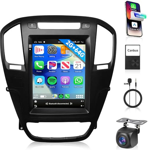2G+64G Wireless Carplay Android Autoradio für Opel Insignia Buick Regal 2009-2013 9,7 Zoll Touchscreen Autoradio mit Android Auto GPS Navi WiFi Mirror Link Bluetooth FM/RDS Radio EQ/SWC Rückfahrkamera
