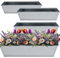 KAMACA 4 fioriere in zinco, adatte per pallet europei, per fiori, erbe e balconi, in metallo zincato, 38 cm (argento, set da 4)