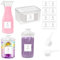 BlyeMichdi Laundry Detergent Storage Set, 4PCS Washing Pods Storage Container Fabric Softener Dispenser with Labels and Scoops, Large Capacity Laundry Pods Storage Container Acrylic Laundry Jars