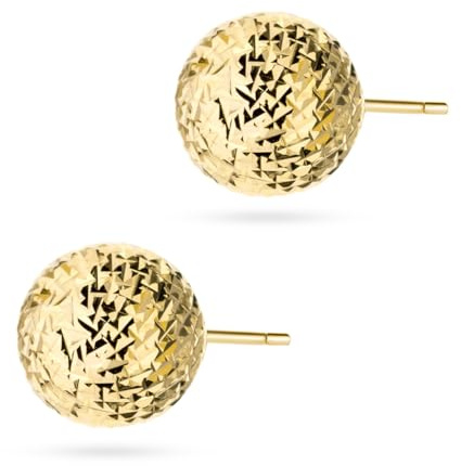 MARKO Ohrstecker aus 14K Echtgold 585 – Kugel Ohrringe Damen – Glänzender Gold Ohrschmuck in Größen von 3mm bis 8mm – Zeitloser Schmuck für Frauen & Mädchen