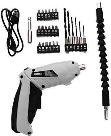 Lurrose 1 Satz Elektro-Schraubendreher-Set Mini-Elektroschrauber Mini-Bohrmaschine wiederaufladbarer Heimschrauber Handbohrwerkzeug Mini-Handbohrmaschine Plastik Grey