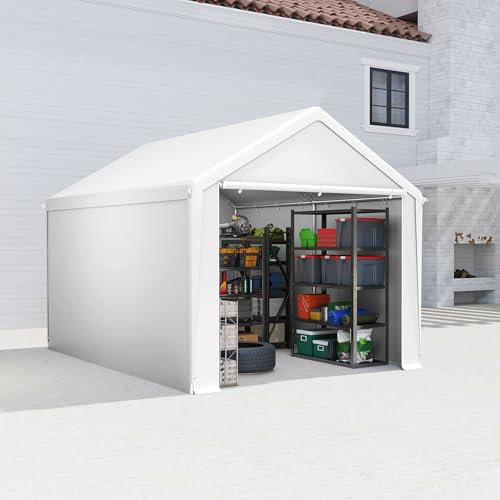 Aufun Carport, tente, 3 x 4 m, étanche, avec toit en polyéthylène, résistant à la déchirure, avec parois latérales amovibles, résistant aux UV et à l'hiver, pour voiture, SUV, camion, bateau - Blanc