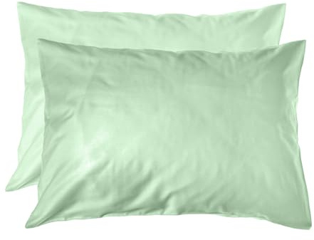 Home Sweet Home UK Microfibre Duck Egg Pillow Cases 2 Pack - Brushed Microfibre Duck Egg Pillowcases with Envelope Closure, 48x74 cm Pillow Covers, Pillow Case Standard Size Set of 2