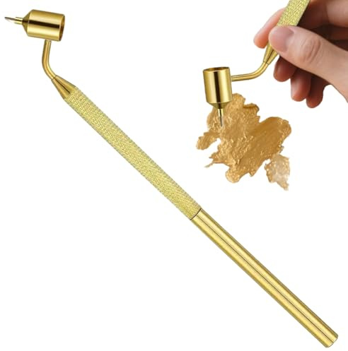 UEKPDM Fluid Writer Pen, Aluminium Fine Line Painting Tool, 20cm | Refillable Reservoir, Disassembles for Cleaning, 0.5mm Tip, for Tracing, Calligraphy & Art