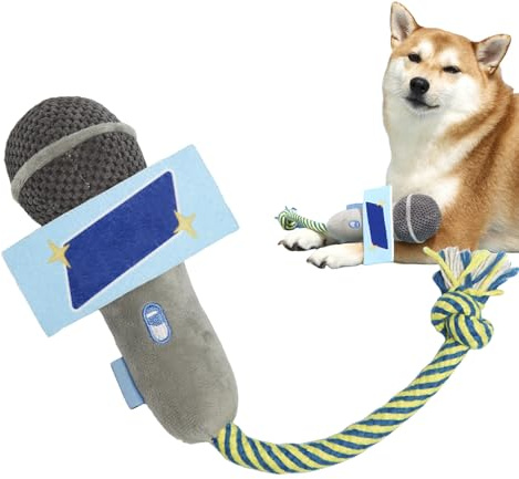 Cat Toy for Microphone Toy with Catnip for Cats, Interactive Plush Rope with Sound Bells for Tugging, Throwing for On the Go, Home, Outdoors, Indoors and