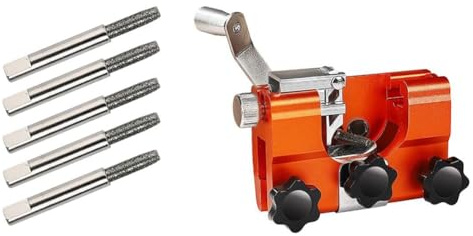 Nimooro Portable Chainsaw Chain Sharpening Kit Chainsaw Sharpener Jig with 5 Sharpen Rods for Chain and Electric Saws