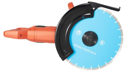 Elektrisch Betonsäge 5800W, Mauernutfräse Steinsäge mit Doppelgriff, 3800r/min Nass Trocken Steinschneidemaschine, Sägeblatt-Ø 35 cm, 3m Stromkabel, Betonschneider Kit für Fliesen, Stein, Holz