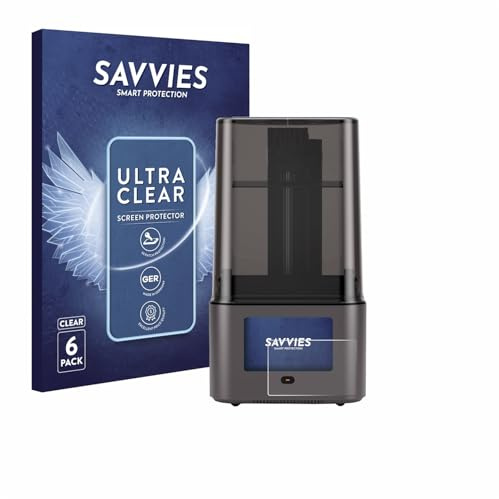 Savvies Schutzfolie für Anycubic Photon Mono 4 Ultra | 6 Stück Transparenter Displayschutz Made in Germany Ultra-Klar Displayschutz-Folie