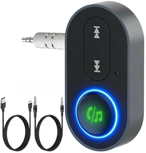 ZenithCove Aux Bluetooth Adapter for Car, Bluetooth Receiver 3.5mm Audio Car Bluetooth Aux Adapter for Home Stereo Speaker Wired Headphones Hi-Fi Receivers Amplifiers Supports Handsfree Call