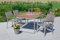 MERXX 5tlg. Naxos Set, 4 Naxos Stapelsessel, 1 Ausziehtisch, 150 (200) x 90 cm