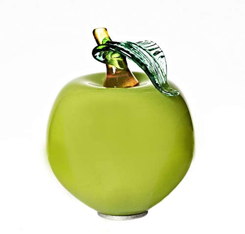 CRISTALICA Gartenkugel Apfel klein Rosenkugel Glas Mundgeblasen grün 15 cm mit Stab
