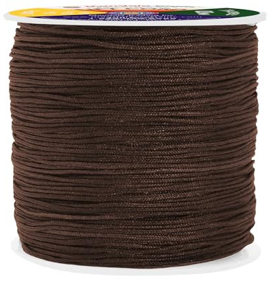 Mandala Crafts Braided Nylon Lift Cord, Venetian and Roller Blinds Replacement String for RVs, Windows, Roman Shade Repair (0.8mm, Chocolate Brown)