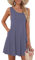AUSELILY Abito da Donna Casual Floreale con Scollo A V Senza Maniche Estivo da Donna con Tasche Grigio Viola,M