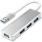 RSHTECH USB 3.0 Hub 4-Port Ultra Slim Aluminum Data Hub Portable USB Splitter (Silver)