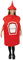 P'TIT CLOWN - Déguisement Ketchup, Moutarde - Costume pour Adulte - Parfait pour Carnaval, Fêtes Costumées et Évènements à Thème - Taille Unique (Ketchup)