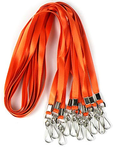 Bulk Lanyards Cordon de croisière en nylon pour porte-badge Idéal pour bureau, enfants, enseignants 100Pack Orange