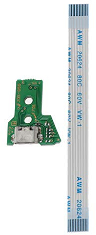 Mya - Set scheda di commutazione per maniglia PS4 JDS-055 (scheda madre + cavo) di ricambio per porta di ricarica USB per controller JDS-055 PS4 con un cavo flessibile a 12 pin