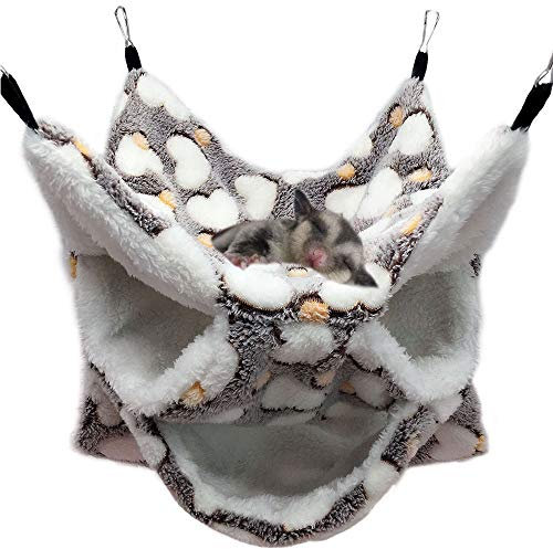 Oncpcare Kleintierkäfig-Hängematte, 3-lagige Zucker-Hängematte, Hamsterkäfig, Zubehör, Bettwäsche, gemütliches Kleintierbett für Chinchilla, Papagei