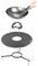 MOESTA-BBQ 19443 Lot de 5 Wok pour BBQ Disk avec Disque BBQ, Plateau en Hauteur, Couronne de Wok, Wok en Acier et cuillère en Acier Inoxydable