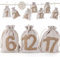Homewit 24 Filzbeuteln Adventskalender zum selbst Befüllen, Mit 24 Stück Holzschild von Zahl 1-24, Jutesäckchen Weihnachtskalender Weihnachten Geschenktüten DIY Stoffbeutel natur