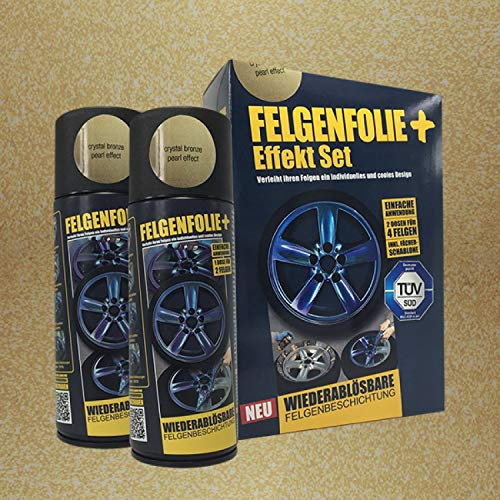 mibenco FELGENFOLIE+ Effekt Set, 2 x 400 ml, Perleffekt, Crystal Bronze Pearl Effect (€ 3,75 / 100 ml)