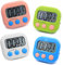 Temporizador Cocina Minuto, 4 Piezas Cronómetro Deportivo de Cuenta Atras,Reloj Cocina Digital de 4 Colores con Alarma Fuerte para Cocinar Horno Ducha Baño Niños Maestros Gimnasio Aula (3 Botones)