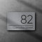 Personalised Contemporary Floating Composite Aluminium Metal House Sign | Modern Door Number Plaque | Address Sign | 200mm x 130mm (Grey Background)