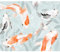 decomonkey Fototapete Fische 350x256 cm XXL Design Tapete Fototapeten Tapeten Wandtapete moderne Wand Schlafzimmer Wohnzimmer Deko Modern Japan Asien Koi Karpfen Natur Tiere grau
